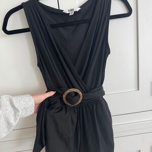 Black Shorts Romper With Belt, Very Comfortable